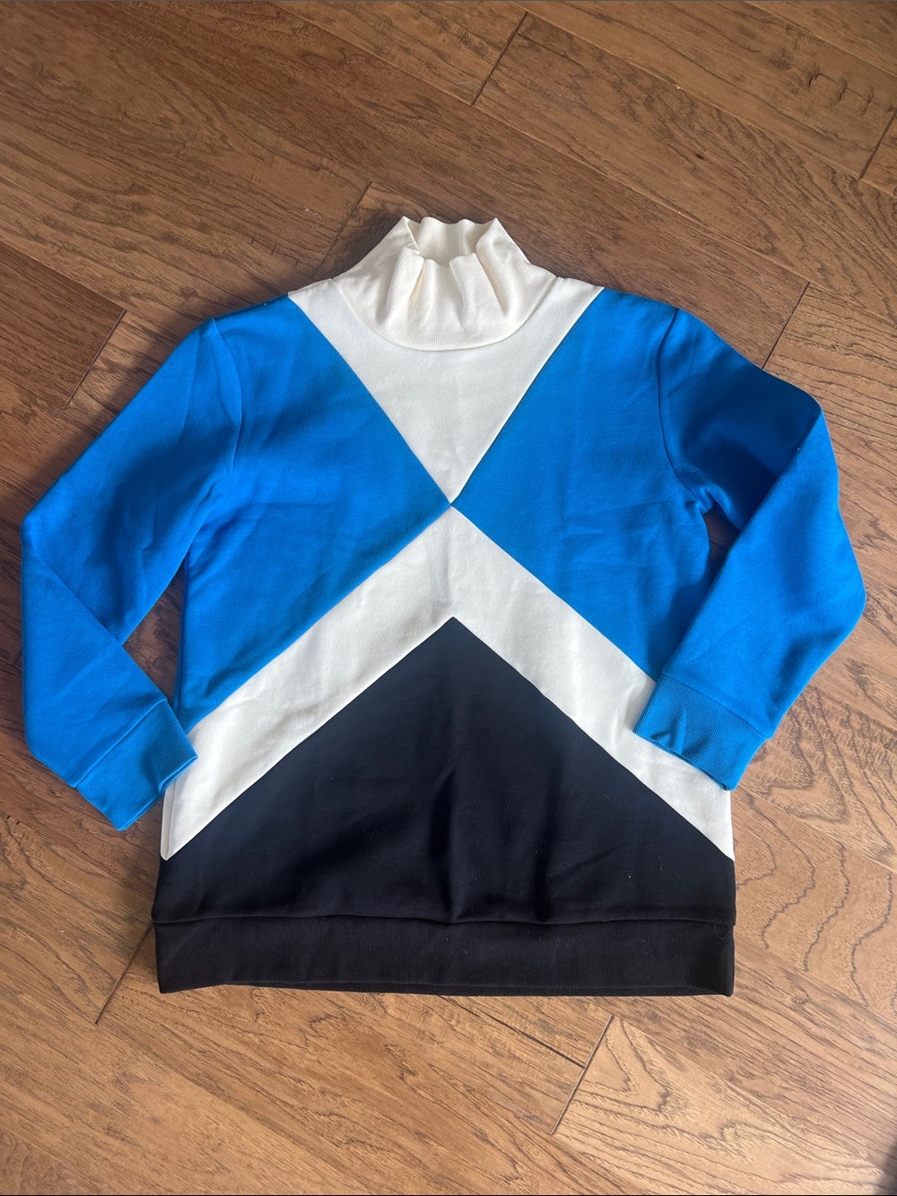 Talbots Colorblock Blue, White & Black Turtleneck Sweater/tunic